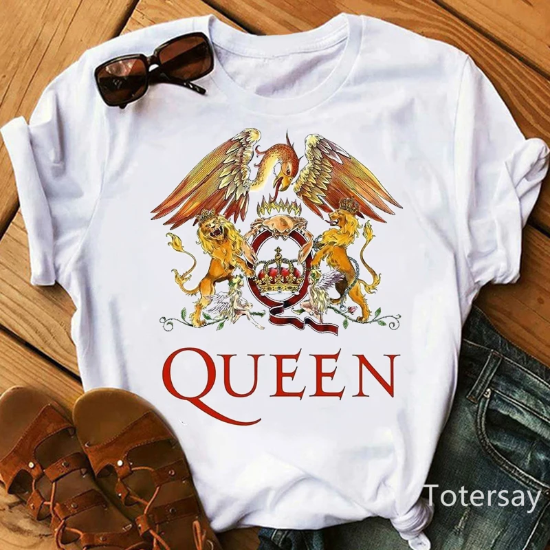 Freddie-Camiseta de mercurio para mujer, remera de banda reina, top Harajuku, camisetas para mujer, ropa de calle para mujer