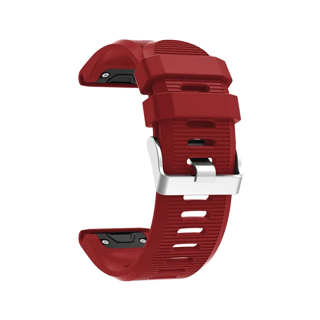 Ремешок для часов 26, 20, 22 мм, ремешок для часов Garmin Fenix 5, 5X, 5S, 3, HR, Fenix 5X Plus, быстросъемный силиконовый ремешок Easyfit - Цвет: Красный