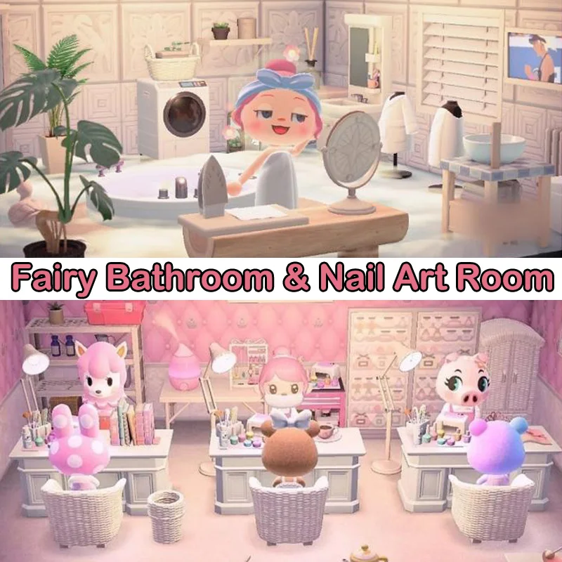 

Animal Crossing Switch Bathroom Furniture Pink office/Park Animal Crossing New Horizons Furniture set DIY Dodo Code/pin Online