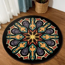 Коврик для гостиной в национальном стиле, Противоскользящий коврик для спальни, домашний декор, коврик для йоги, стул, диван, коврик, круглый ковер для гостиной