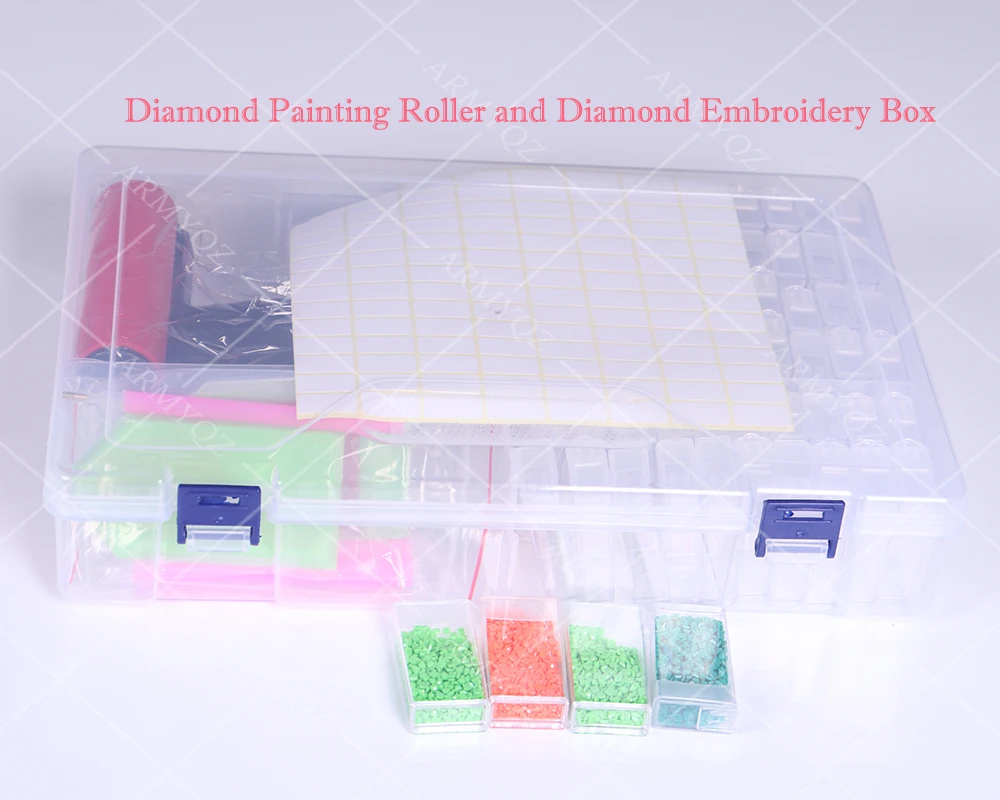 

64 pcs 5d diamond painting accessories Tools Beads Mosaic Container Storage Box Diamant Daimond painting Box Accessory Roller
