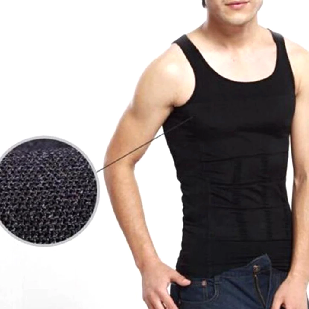Men's Slim Body Shaper Underwear Vest Shirt Belly Compression Sports Corset for Cycling Running Riding