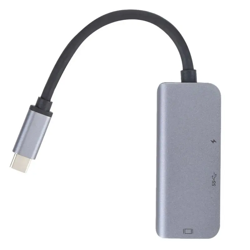 Алюминиевый сплав 3 в 1 USB-C-type-C-HDMI концентратор DP док-станция USB 3,1 HDMI RJ45 Ethernet адаптеры-Конвертеры