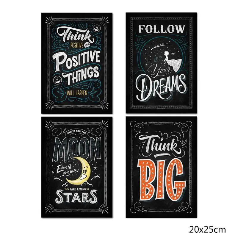 Вдохновляющие Плакаты для класса Chalkboard мотивационные цитаты