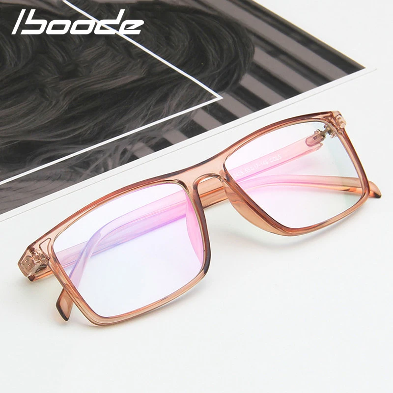 

IBOODE Fashion Transparent Square Glasses Clear Frame Women Spectacle Men Eyeglasses Frame Nerd Optical Frames Finished Eyewear