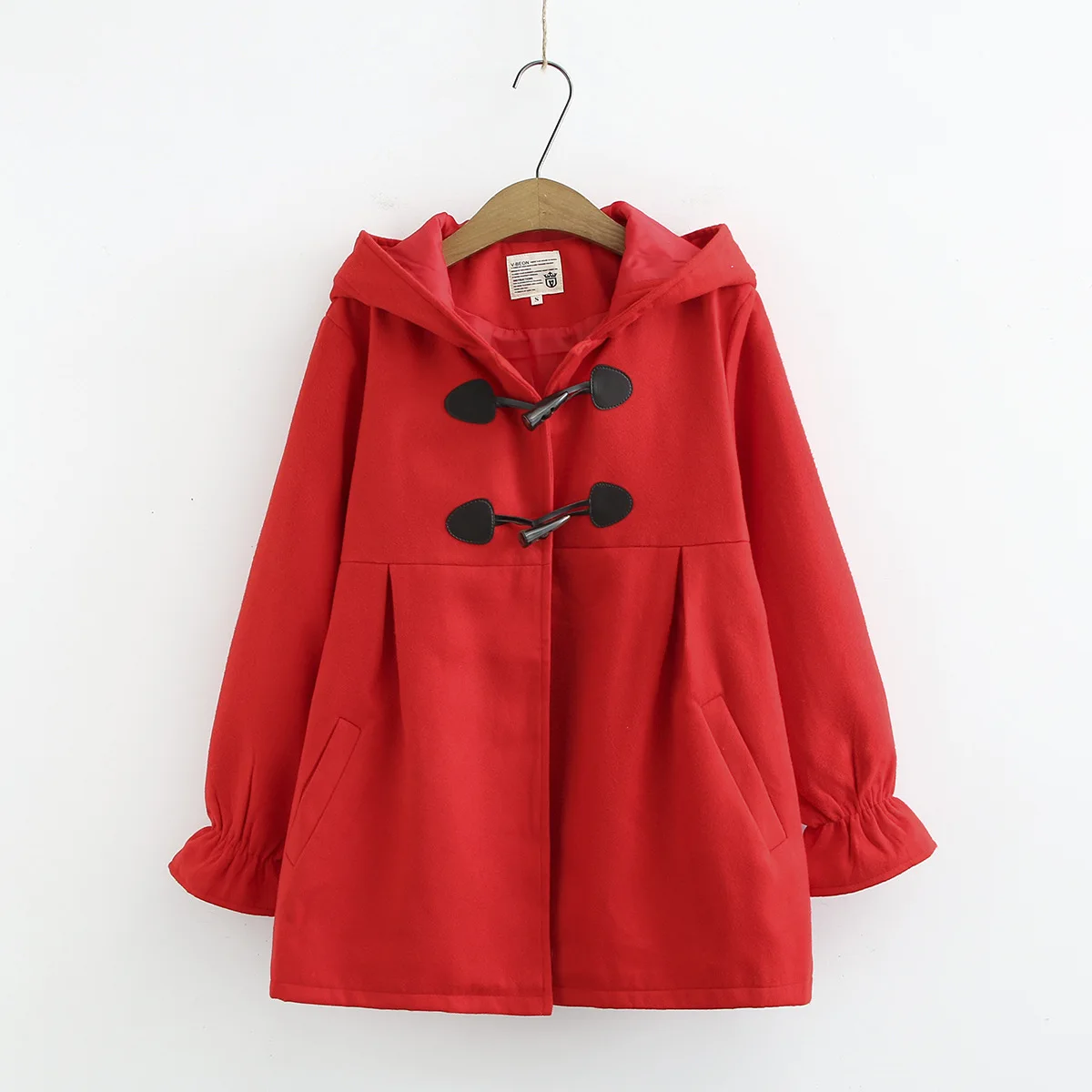 

Autumn And Winter New Style GIRL'S Mid-length Woolen Jacket Mori Girl Style Two Toggle Woolen Cloth Cloak Overcoat S28649