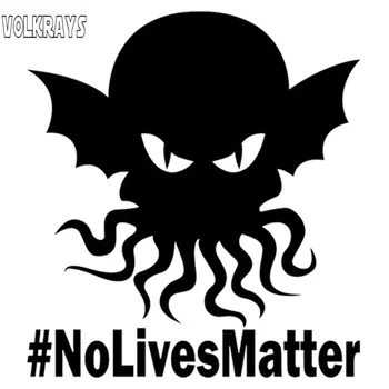 

Volkrays Personality Car Sticker Cthulhu No Lives Matter Accessories Reflective Waterproof Vinyl Decal Black/White,15cm*14cm