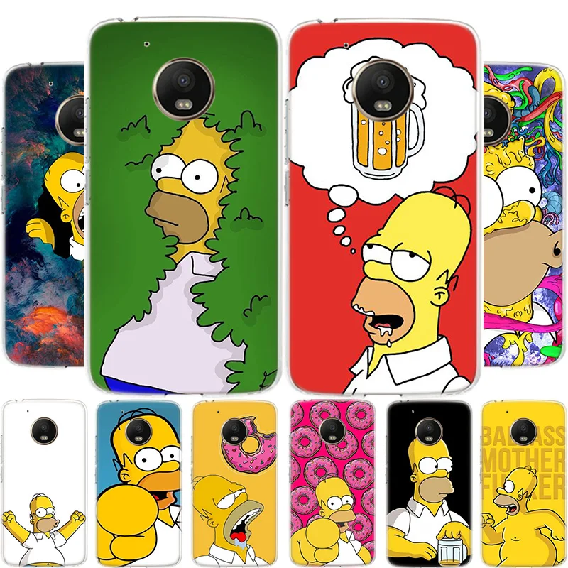 

Homer J.Simpson Phone Case For Motoralo Moto G8 G7 G6 G5 E6 E5 E4 S PLUS PLAY POWER OneMacro Cover Coque soft Silicone TPU