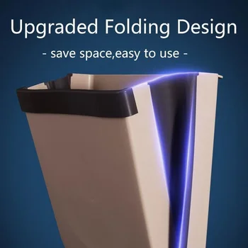 

Creative Wall Mounted Folding Waste Bin Kitchen Cabinet Door Hanging Trash Bin Garbage Car Trash Can Wall