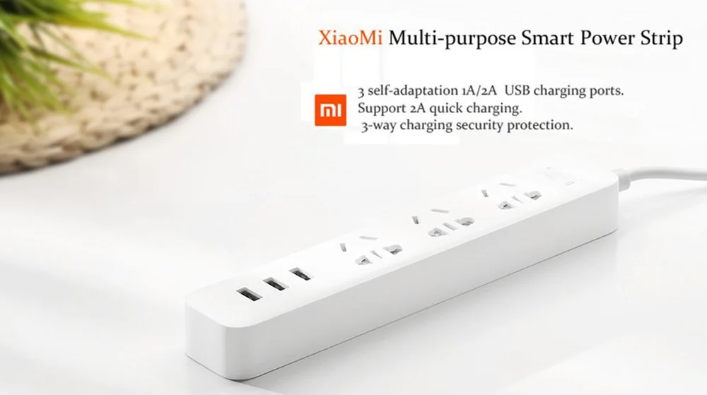 Original XiaoMi Power socket 3 USB Charging Ports Mi Power Plug (3)