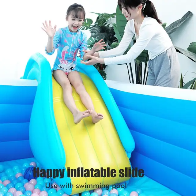 Inflatable Pool Water Slide with Wider Steps Baby bath Toys Kids Swimming Water Play Toy Recreation Facilit for Outdoor Indoor 4