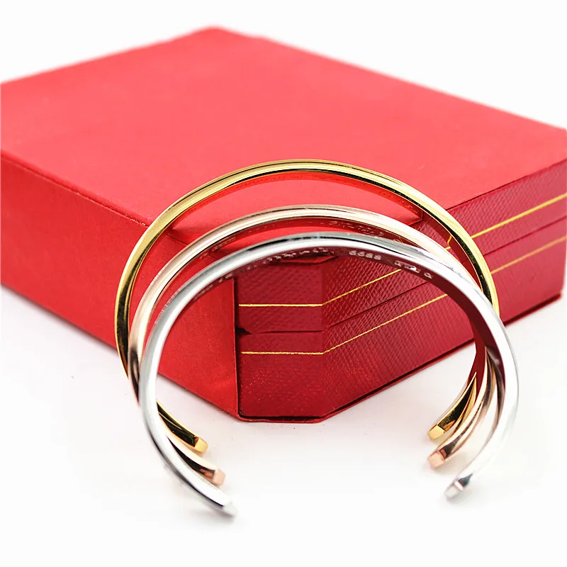 Drop shipping Luxury Design High qualtiy carter open Bracelets love Bangles stainless steel Wedding Opening bangle box | Украшения и