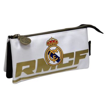 

PORTATODO TRIPLE ESTUCHE ESCOLAR REAL MADRID. PRODUCTO OFICIAL