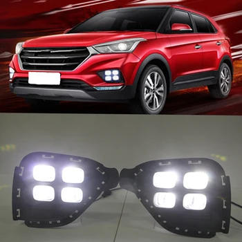 

Car Super Flashing DRL For Hyundai Creta IX25 2017-2018 Driving Daytime Running Light fog lamp Relay LED Daylight style