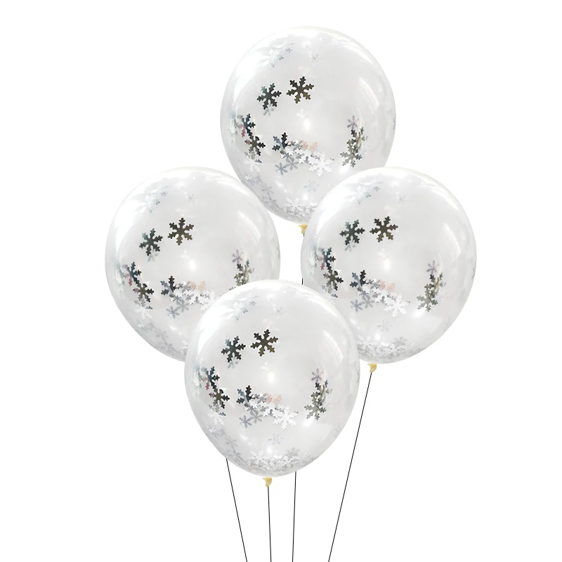 1set Frozen Party Snowflake Confetti Latex Balloon Set Adult Kids Birthday Party Decoration Baby Shower Decor Balloons Globos