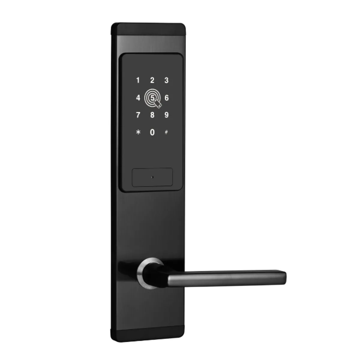 Электронный дверной замок приложение bluetooth Смарт-код карты Ключ сенсорный экран цифровой пароль замок для дома - Цвет: Черный