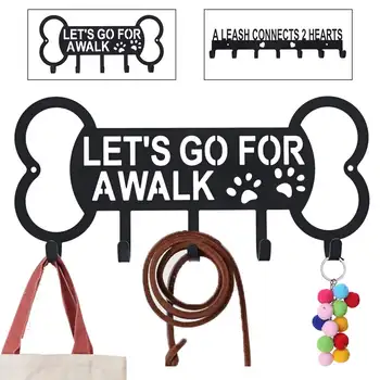 

Metal Pet Dog Leash Hanger Hook Dog Leash Wall Rack Holder with Free Nail Hang on Leather Nylon Leash Key Pet Accessories