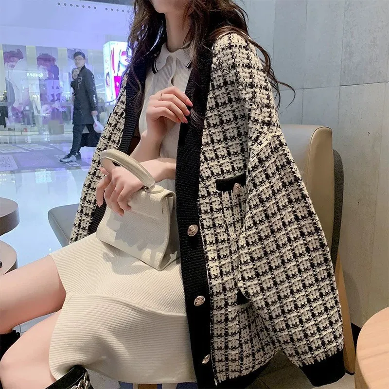 ^Cheap Autumn Winter Lattice Knitted Cardigans Loose Casual Sweaters Jumpers Women Knitting Jackets ^Cheap Autumn Winter Lattice Knitted Cardigans Loose Casual Sweaters Jumpers Women Knitting Jackets