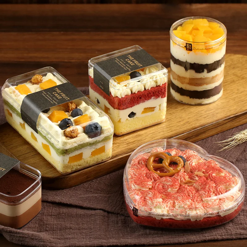 

25pcs High quality fruit dessert transparent plastic cups creative birthday party favor gift cake decor packaging cups with lid