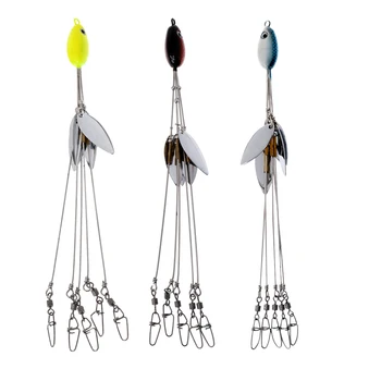 

5 Arms Alabama Umbrella Rig Bass Baits Fishing Lures Combination Swimbaits with 5 Wires Swivels