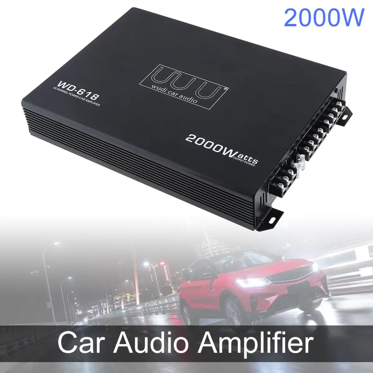 C 236 2000W Black Aluminum Alloy Class AB Digital 4 Channel High Power