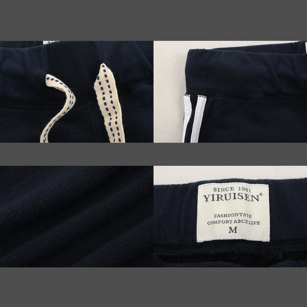 YiRuiSen Casual Men's Shorts High Quality 100% Cotton Embroidery Branded Mens Clothing Regular Breathable Board Short For Male