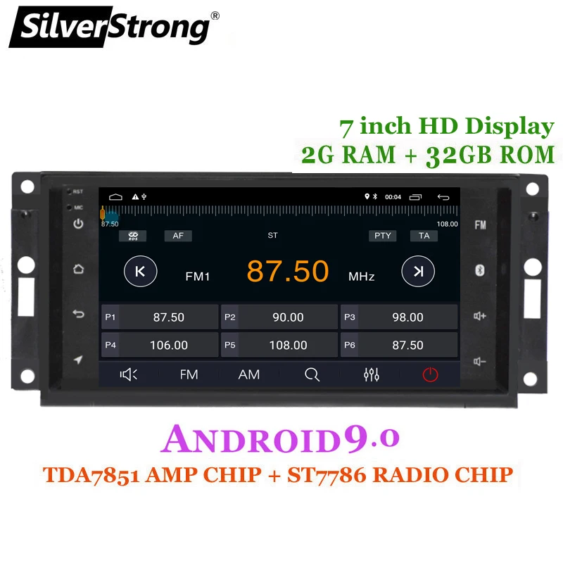 Flash Deal SilverStrong 2DIN 32G Android9.0 Car Radio GPS for Jeep Cherokee 2009 2008 2010 Wrangler car stereo for Dodge GPS for Chrysler 3