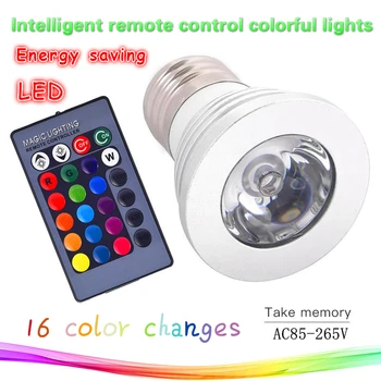 

3W RGBW Remote Control Smart Colorful Spotlight LED Light Super Energy Saving GU10 AC85-265V Memory Storage Luminous Rhythm
