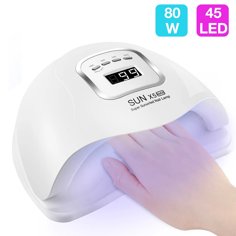 

80W 45LED UV Lamp Nail Dryer Pro UV LED Gel Nail Lamp Fast Curing Gel Polish Ice Lamp for Nail Manicure Machine