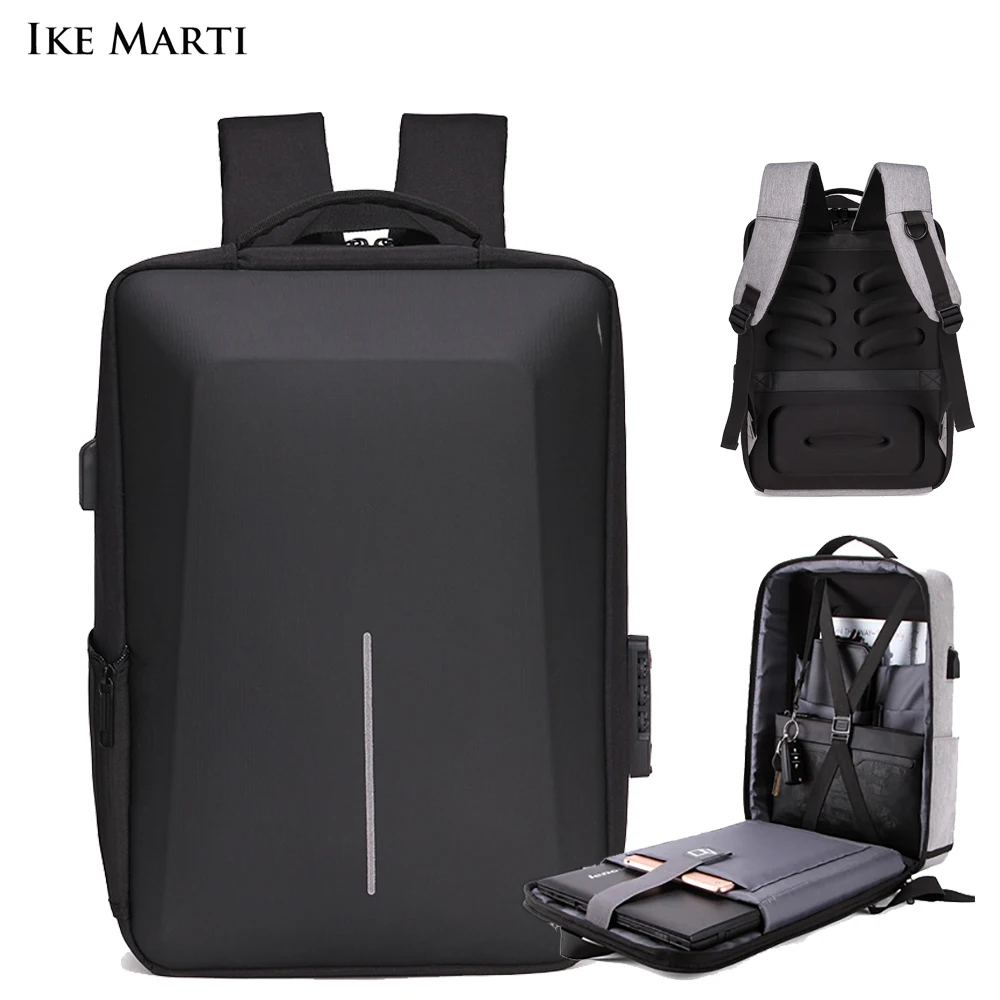 IKE MARTI Anti Theft Backpack Men Business Laptop Bag Waterproof Charging 15.6 Daypack Male Mochila Fashion Women Men Backpacks