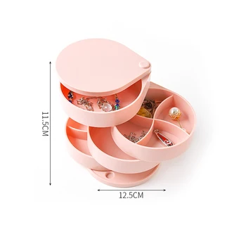 

Rotating Jewelry Rack Storage Box Necklace Earring Earrings Folding Screen Jewelry Stand Holder Girl Multi-layer Box