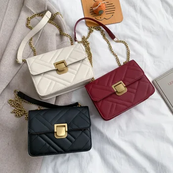 

Women's Bag Style for Autumn and Winter Fashion Messenger Chain Bag Versatile Western Style Shoulder Square Sling Bag