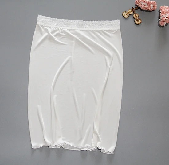 50% Silk 50% Viscose Women Knitted Lace Half Slip Nightdress Sleepwear Underskirt for Ladies Bottoming M L XL XXL SG350