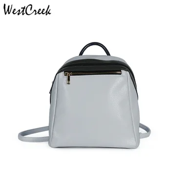 

WESTCREEK Brand Small Backpack Purse Cute Leather Back Pack Solid Large Capacity Ladies Mini Bag Shoulder Portable School Bags