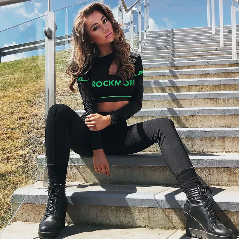 Rapwriter, модная футболка с вырезами, панелями, надписями, женская,, осенняя, повседневная, длинный рукав, футболка, Femme, базовые, черные топы