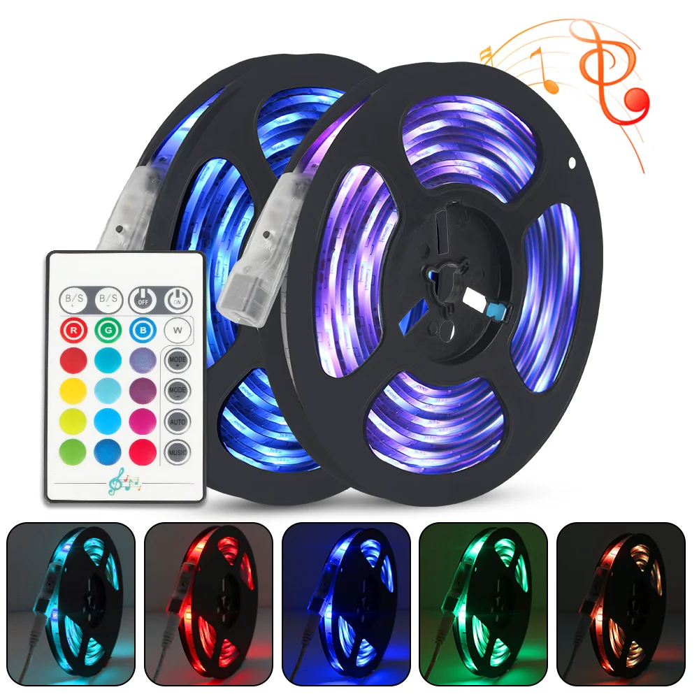 Tanbaby RGB 2 м/5 м DC5V USB музыка Светодиодная лента лампа 5050 световая полоса Rgb свет