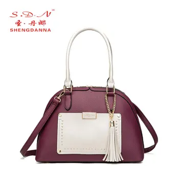 

SDN new splicing all-match shoulder bag, high-end PU shell handbags, European and American leisure sweet small bags