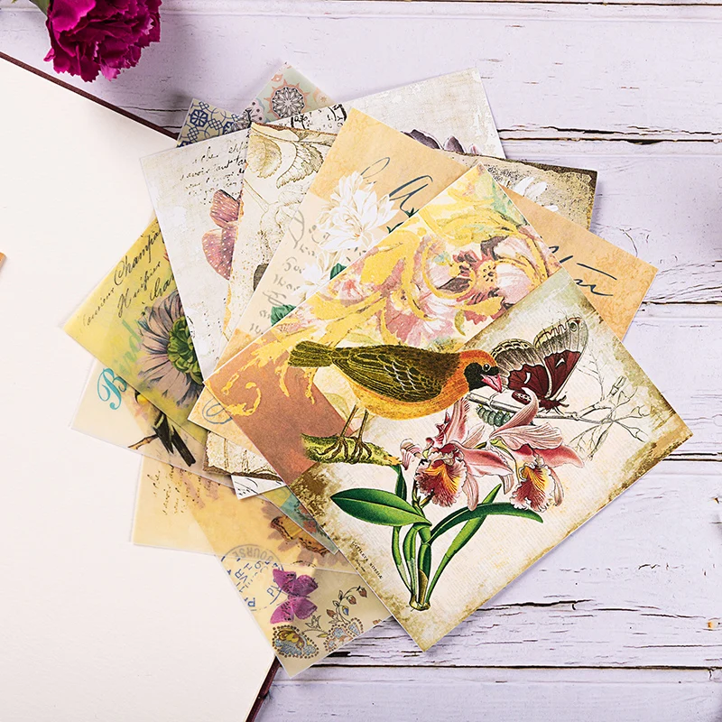 Винтажная серия цветов растений и птиц фоновая бумага DIY Скрапбукинг альбом мусорный Журнал база фоновые бумаги