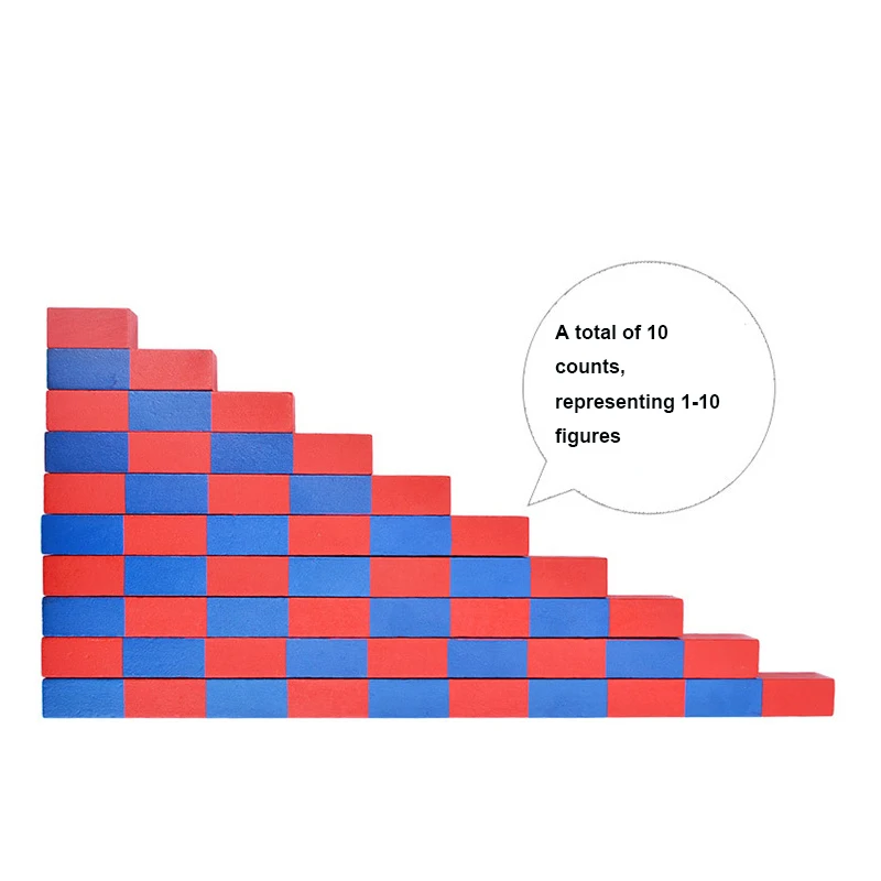 Красный и синий граф семья детский сад Монтессори вспомогательный материал для обучения дополнение и вычитание детей Образование Математические Игрушки