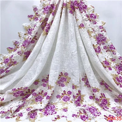 As Picture YF HZGJMY африканская кружевная ткань разных цветов высокого качества шнур кружева печать платье дизайн гипюр вышивка кружевная ткань A2435 - Цвет: As Picture