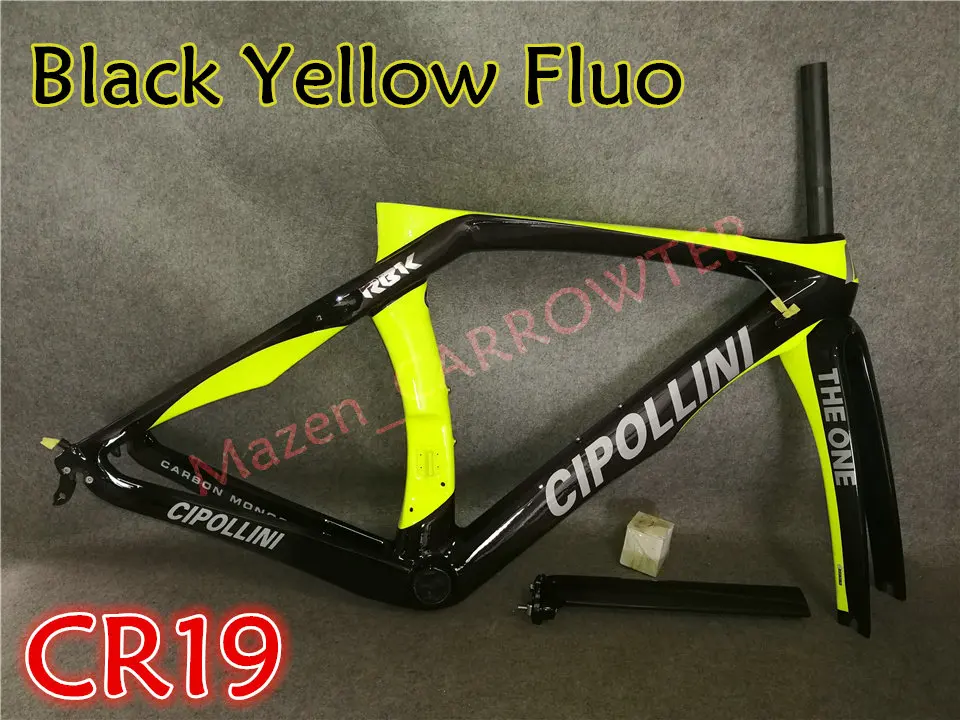 Черный желтый Fluo 3 K/1 K MCipollini RB1K один карбоновые рамы руль седло бутылки клетки 50 мм карбоновые колеса Novatec A271 концентраторы - Цвет: Just CR19