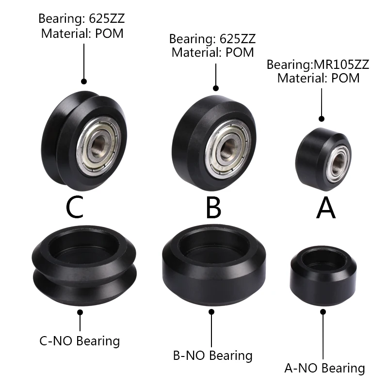 10 шт. CNC Openbuilds пластиковые колеса POM с 625zz MR105zz холостой шкив шестерни пассивное круглое колесо Perlin колеса V типа для v-слота