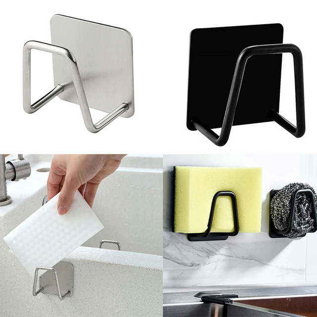 Porta spugne da cucina in acciaio inossidabile spugne autoadesive per  lavello scarico stendino lavello da cucina accessori organizzatore di  stoccaggio - AliExpress