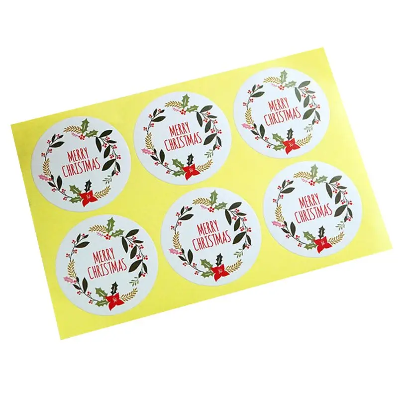 60 шт Счастливого Рождества посылка Печать стикер для подарка этикетка наклейка