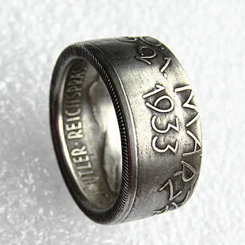 

Type#19 Germany 5 Mark '1933' WW II Coin Ring Silver Plated Handmade In Sizes 8-16
