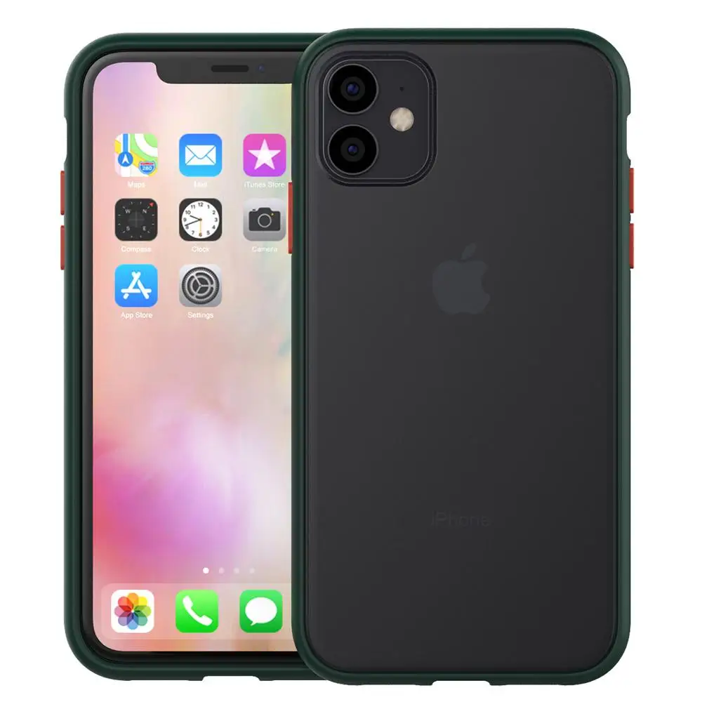 green Высококачественный чехол для iPhone 11 Матовый задняя панель ТПУ Рамка защитный чехол для телефона iPhone 11 6,1 дюймов - Цвет: green