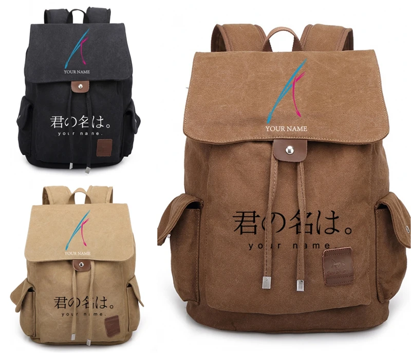 cartoon animation your name tachibana taki schoolbag backpacks canvas student travel back pack school bag purse christmas gift