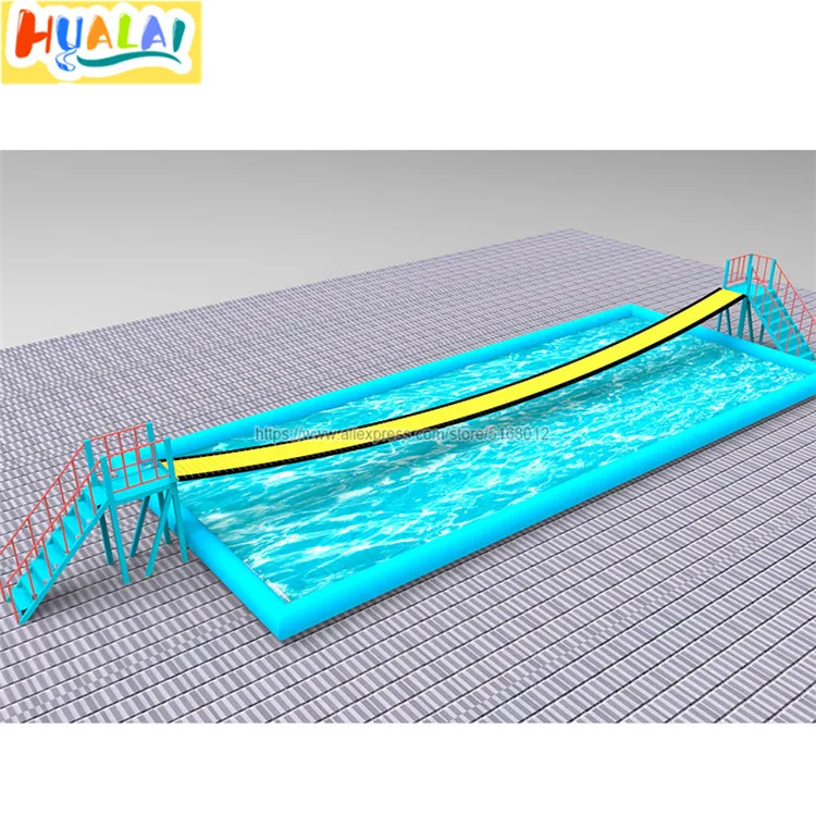 Дизайн открытый гигантский надувной аквапарк, надувной Свинг мост с бассейном/воздушная подушка оборудование развлечений для продажи