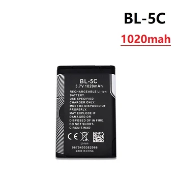 

1Pcs 3.7V 1020mAh Battery BL-5C BL5C BL 5C Rechargeable Batteries For Nokia 2112 2118 2255 2270 2280 2300 2600 2610 3125 3230