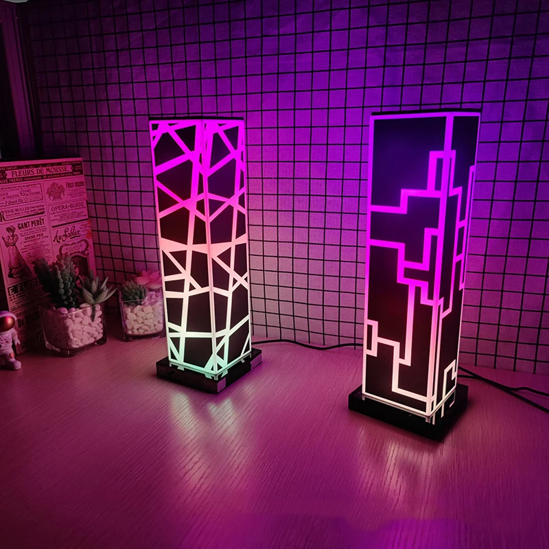 Modern Creative Hot Night Light Rubik's Cube Pyramid RGB Party LED Decor Table Lightings Holiday Bright Playstation Present Lamp | Лампы и